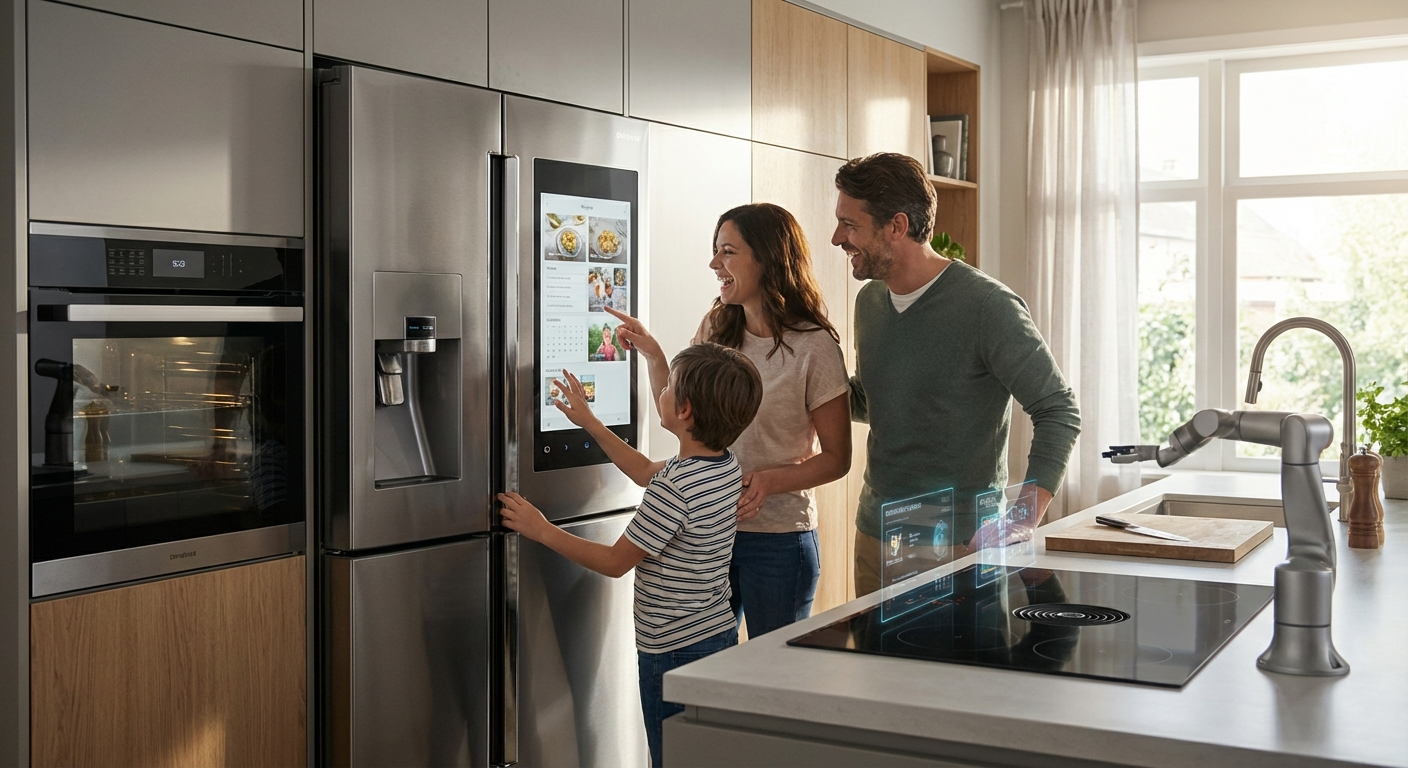 AI 레시피를 추천받는 가족이 있는 미래형 스마트 키친
