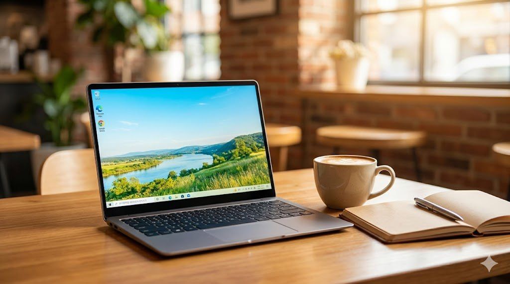 2026 가성비 노트북 추천 - 카페에서 슬림 노트북과 커피