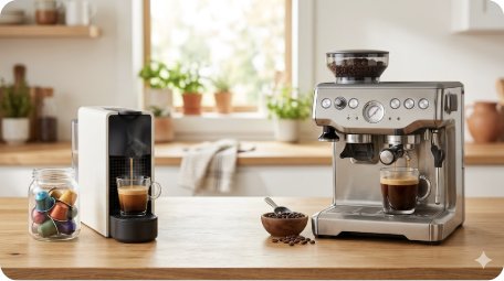 2026 커피머신 추천 — 캡슐 vs 원두 완벽 비교 가이드