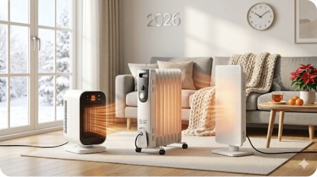 전기히터 추천 2026 — 온풍기 vs 라디에이터 vs 패널히터 완벽 비교