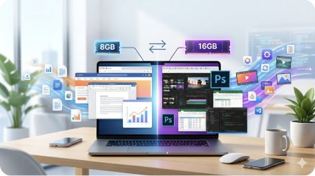 노트북 RAM 8GB vs 16GB — 실제 차이 있나요?